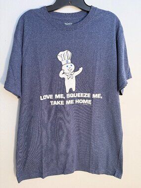 Pillsbury Doughboy Shirt Mens Large Blue Single Stitch Y2K Vintage TNT RN 18853